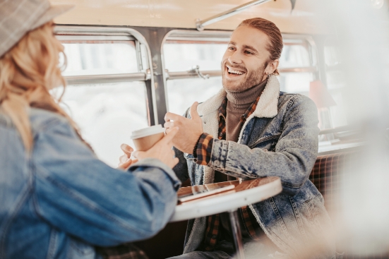 Guests enjoying tea aboard the Belfast Original Tea Tours bus